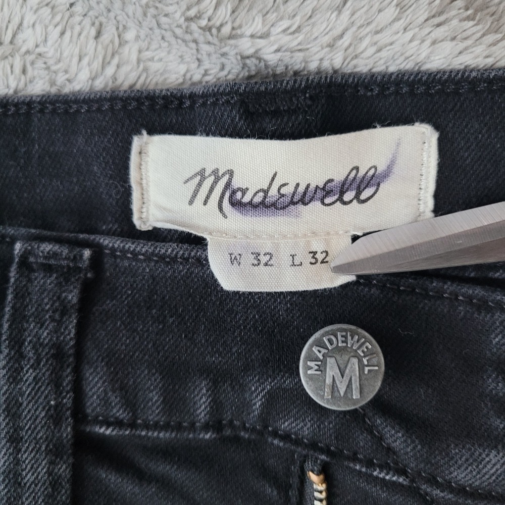 Madewell 32 X 32 black slim‎ denim jeans classic basics grunge goth alternative - Picture 15 of 16